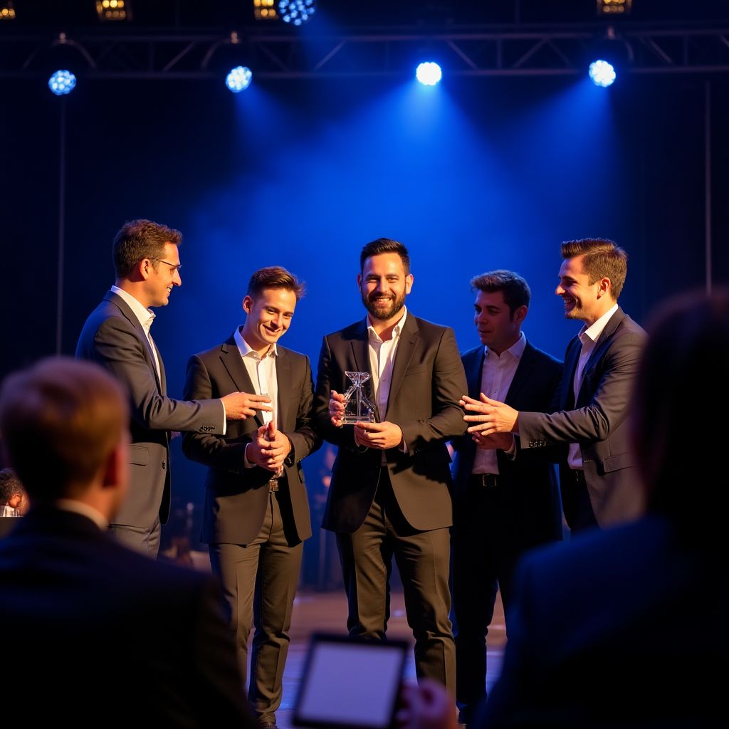 Equipo de DigitalIA recibiendo premio de innovación